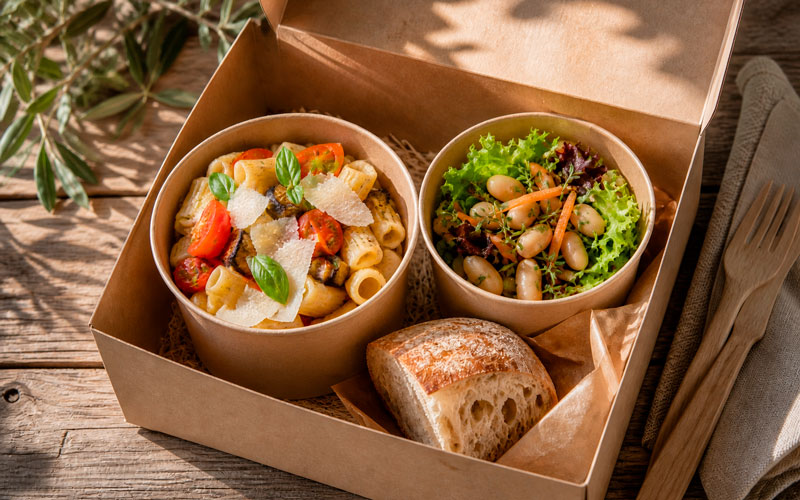 La lunch box con prodotti agricoli e materie prime Capoccia Bio